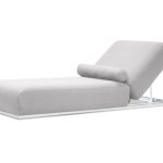 BONDI Silver Sunbrella Fabric White Aluminum Outdoor Lounger Chair