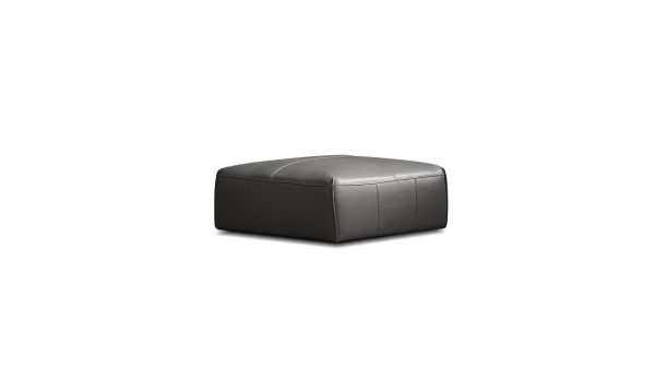 BOONE Iron Ore Leather Ottoman Italian Cow Leather 2