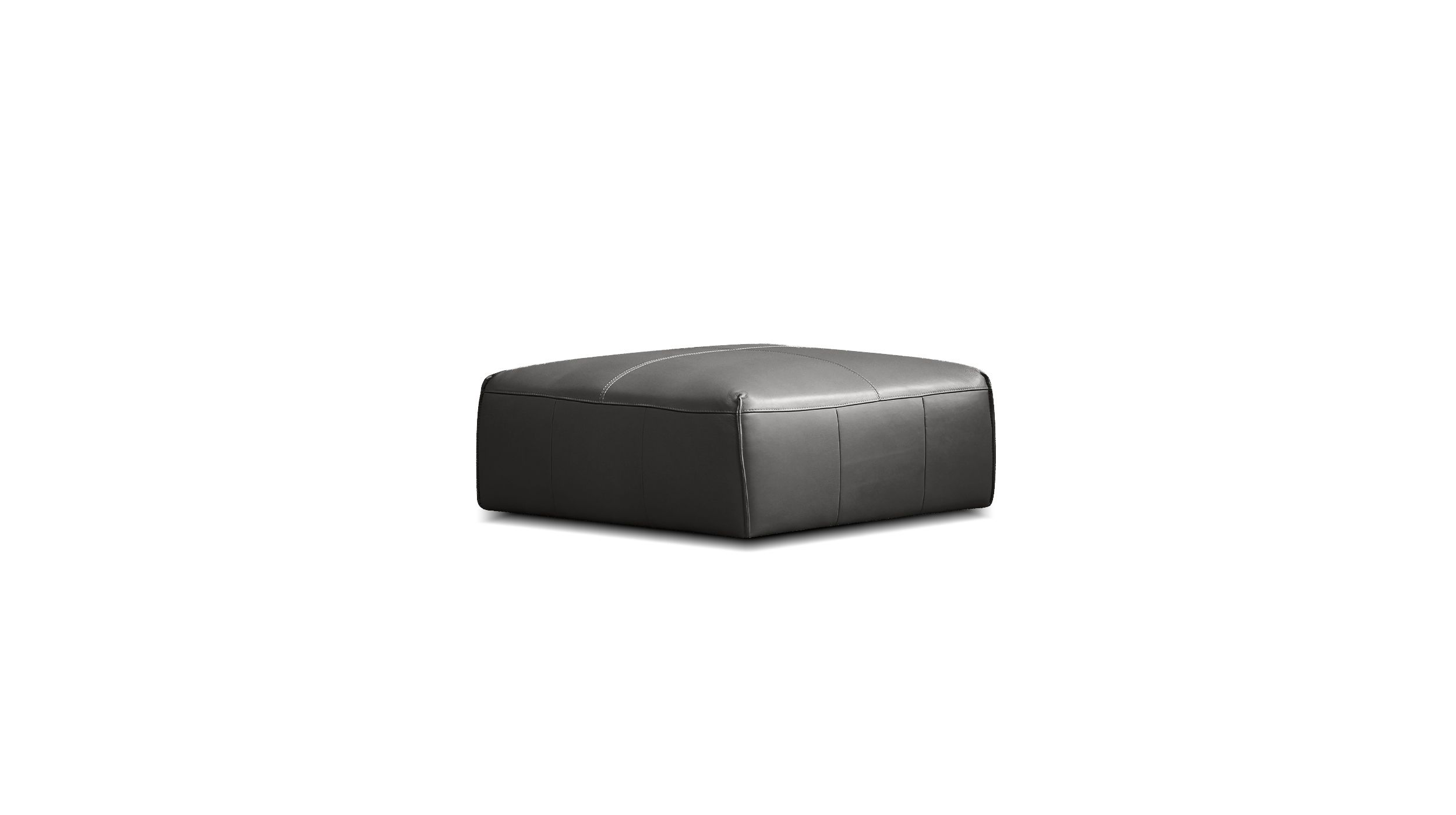 BOONE Iron Ore Leather Ottoman Italian Cow Leather 1 BOONE Iron Ore Leather Ottoman Italian Cow Leather