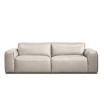 BOONE Taupe Italian Leather Sofa
