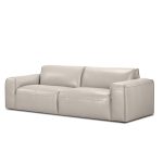 BOONE Taupe Italian Leather Sofa