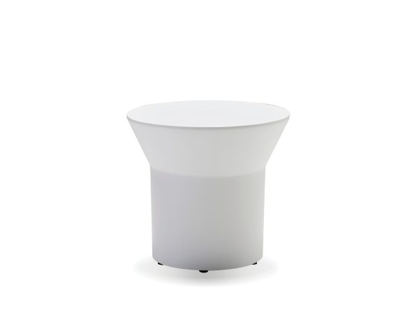 BORACAY White Solid Surface Indoor Outdoor End Table