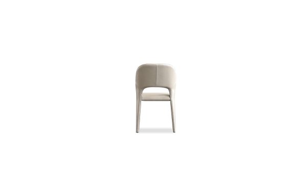 BOSCO Taupe Pebbled Leather Dining Chair with Metal 4 2