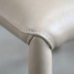 BOSCO Taupe Pebbled Leather Dining Chair with Metal