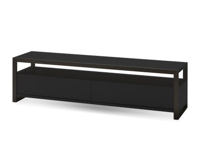 BRANDO Black Media Unit 63 inch with Black Glass Top