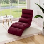 Burgundy Adjustable Foldable Sofa Bed Lounger with Pillow 7 Burgundy Adjustable Foldable Sofa Bed Lounger with Pillow