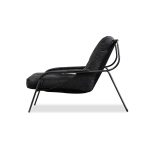 BREUER Antique Raven Black Leather Lounge Chair Brushed Iron 9 BREUER Antique Raven Black Leather Lounge Chair Brushed Iron