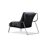 BREUER Antique Raven Black Leather Lounge Chair Brushed Iron 10 BREUER Antique Raven Black Leather Lounge Chair Brushed Iron