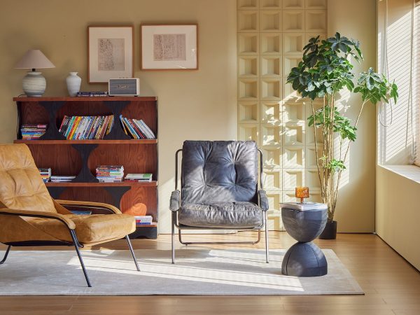 BREUER Antique Raven Black Leather Lounge Chair Brushed Iron 5 2