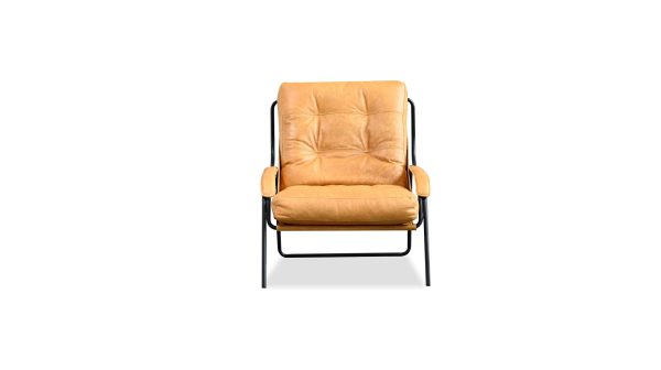 BREUER Antique Rum Leather Lounge Chair Charcoal Legs 1 2