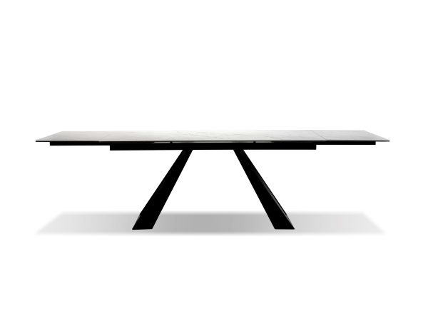 BRIDGE Carrara White Ceramic Extension Dining Table 2 2