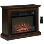 31 Inch Brown Electric Fireplace Heater with Mantel and Remote