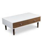 Modern Mid-Century White Coffee Table with 2 Drawers 8 Modern Mid-Century White Coffee Table with 2 Drawers