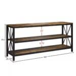 Modern Black Metal TV Stand with Barnwood Finish Shelves 10 Modern Black Metal TV Stand with Barnwood Finish Shelves