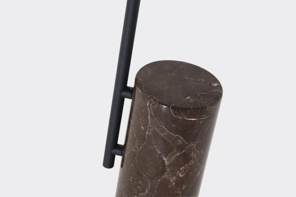 BUTLER Black Steel and Brown Marble End Table 1
