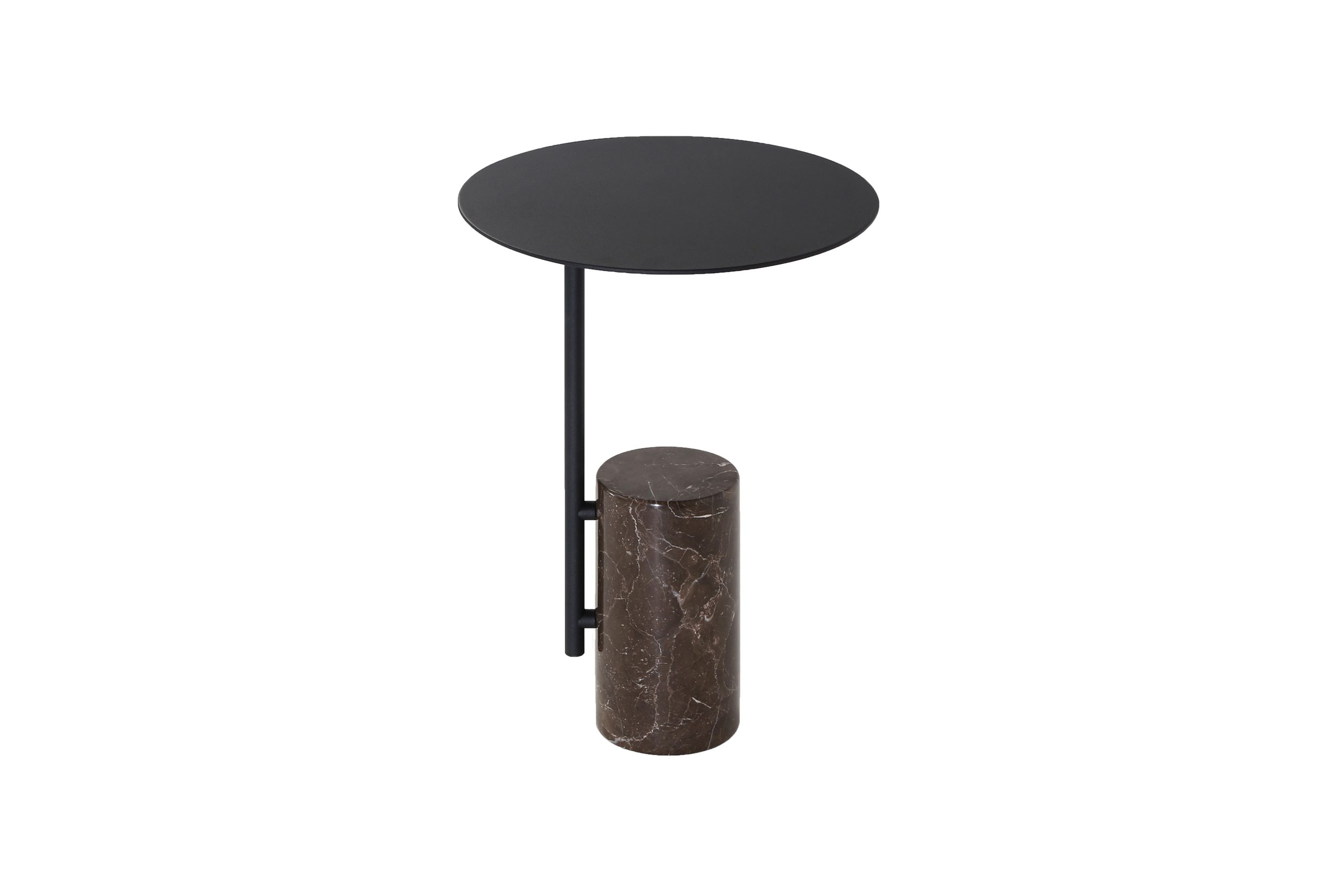 BUTLER Black Steel and Brown Marble End Table 1 BUTLER Black Steel and Brown Marble End Table