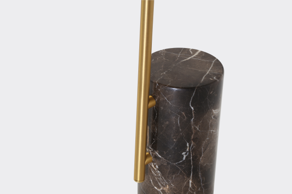 BUTLER Brass Powder Coated Steel Brown Marble End Table 1