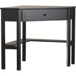 Black Corner Computer Desk with Shelves and Drawer for Storage 3 Black Corner Computer Desk with Shelves and Drawer for Storage