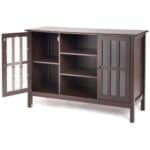 Brown Wood 43-Inch TV Stand with Shelves and Cabinets