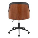 Bacci Black Faux Leather Walnut Contemporary Office Chair 12 Bacci Black Faux Leather Walnut Contemporary Office Chair