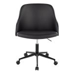 Bacci Black Faux Leather Walnut Contemporary Office Chair 13 Bacci Black Faux Leather Walnut Contemporary Office Chair