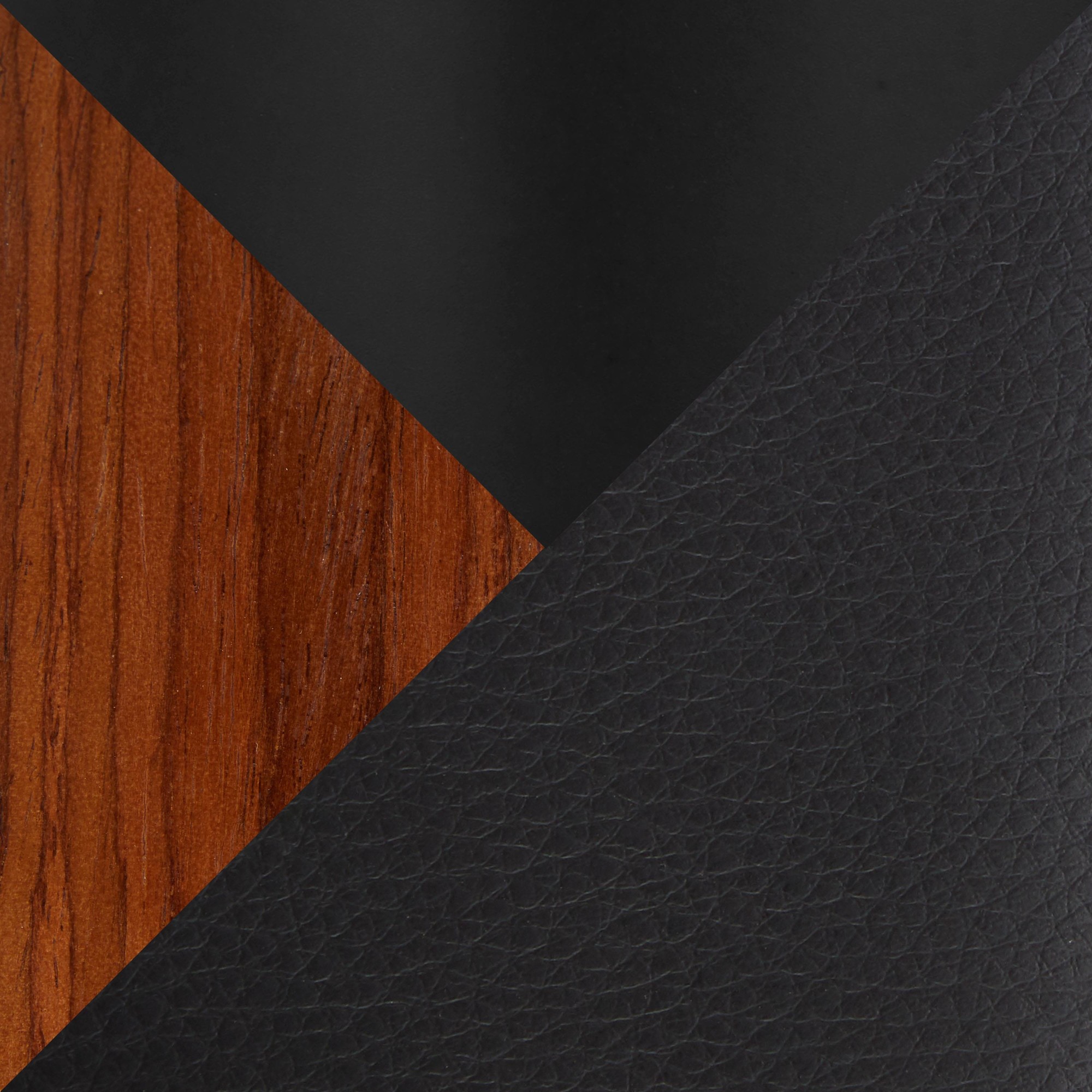 Bacci Black Faux Leather Walnut Contemporary Office Chair 7 Bacci Black Faux Leather Walnut Contemporary Office Chair - Image 7