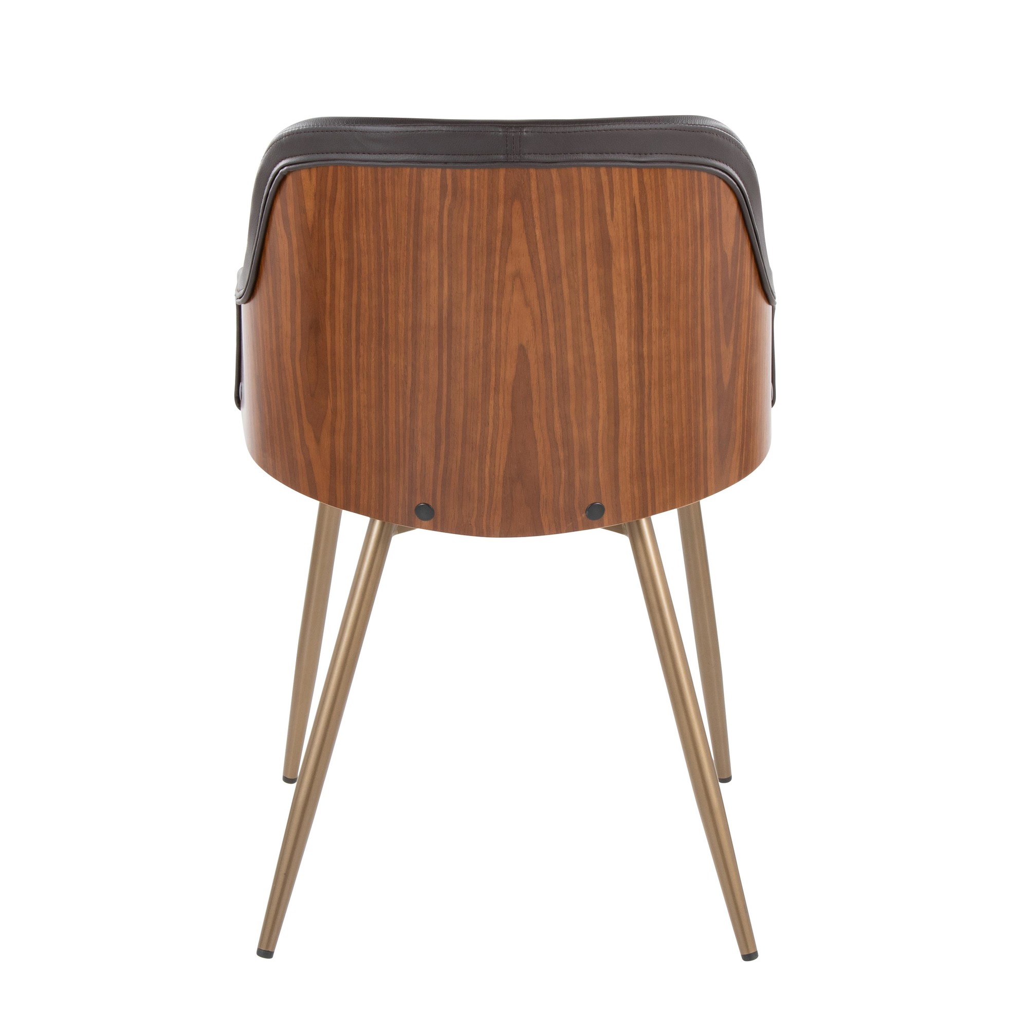 Bacci Brown Faux Leather Copper Contemporary Chairs (Set of 2) 5 Bacci Brown Faux Leather Copper Contemporary Chairs (Set of 2) - Image 5