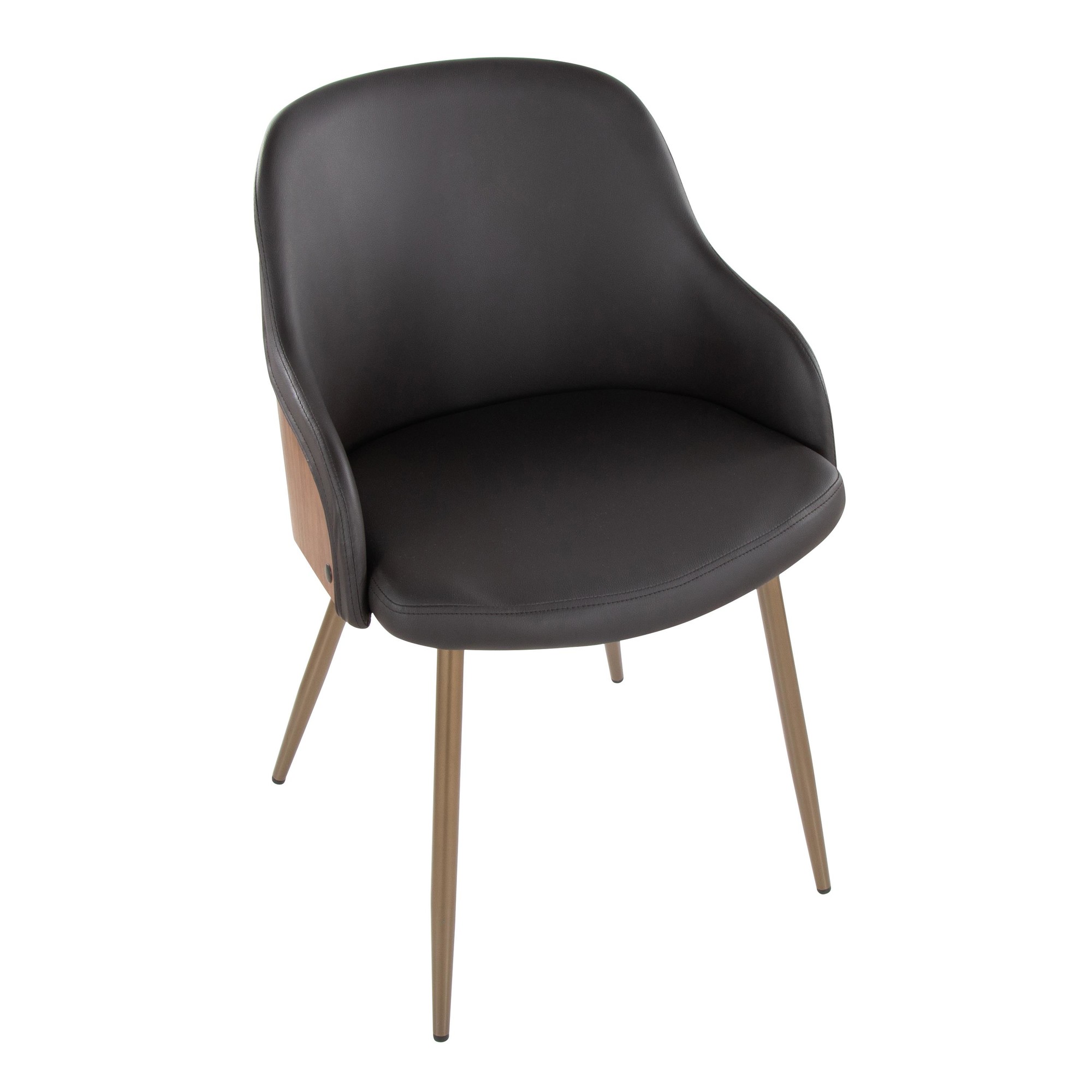 Bacci Brown Faux Leather Copper Contemporary Chairs (Set of 2) 7 Bacci Brown Faux Leather Copper Contemporary Chairs (Set of 2) - Image 7