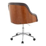 Bacci Brown Faux Leather Walnut Wood Contemporary Office Chair 11 Bacci Brown Faux Leather Walnut Wood Contemporary Office Chair