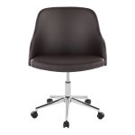 Bacci Brown Faux Leather Walnut Wood Contemporary Office Chair 13 Bacci Brown Faux Leather Walnut Wood Contemporary Office Chair
