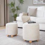 Bacci Contemporary Beige Fabric Storage Ottoman Set Natural Wood (Set of 2) 14 Bacci Contemporary Beige Fabric Storage Ottoman Set Natural Wood (Set of 2)