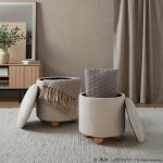 Bacci Contemporary Beige Fabric Storage Ottoman Set Natural Wood (Set of 2) 17 Bacci Contemporary Beige Fabric Storage Ottoman Set Natural Wood (Set of 2)