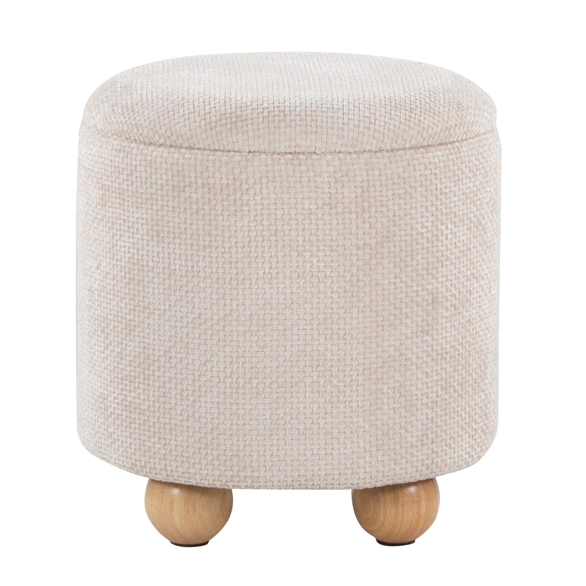 Bacci Contemporary Beige Fabric Storage Ottoman Set Natural Wood (Set of 2) 9 Bacci Contemporary Beige Fabric Storage Ottoman Set Natural Wood (Set of 2) - Image 9