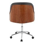 Bacci Contemporary Black Faux Leather Walnut and Chrome Office Chair 12 Bacci Contemporary Black Faux Leather Walnut and Chrome Office Chair