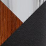 Bacci Contemporary Black Faux Leather Walnut and Chrome Office Chair 14 Bacci Contemporary Black Faux Leather Walnut and Chrome Office Chair
