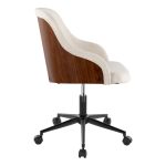 Bacci Contemporary Black Metal Walnut Cream Office Chair 10 Bacci Contemporary Black Metal Walnut Cream Office Chair