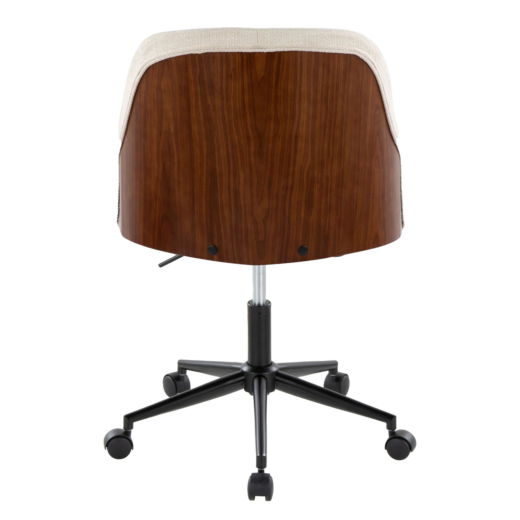 Bacci Contemporary Black Metal Walnut Cream Office Chair 5 Bacci Contemporary Black Metal Walnut Cream Office Chair - Image 5