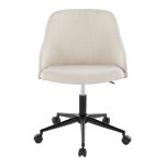 Bacci Contemporary Black Metal Walnut Cream Office Chair 13 Bacci Contemporary Black Metal Walnut Cream Office Chair
