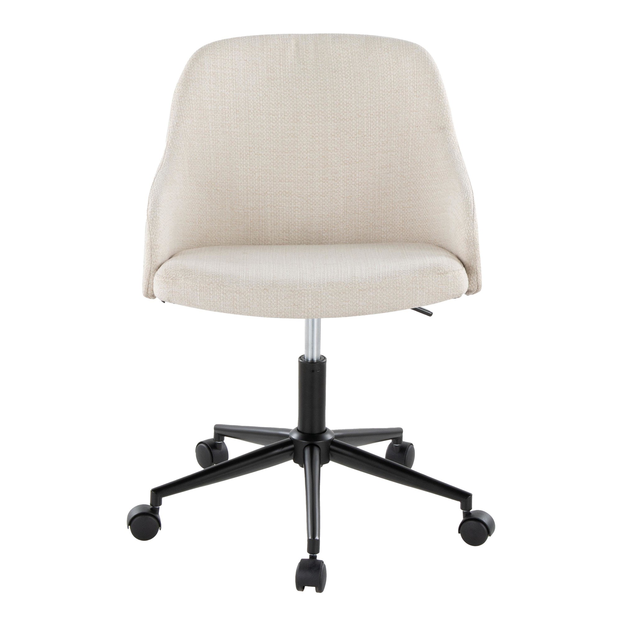 Bacci Contemporary Black Metal Walnut Cream Office Chair 6 Bacci Contemporary Black Metal Walnut Cream Office Chair - Image 6