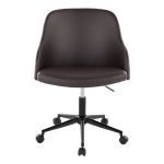 Bacci Contemporary Brown Faux Leather and Walnut Office Chair 13 Bacci Contemporary Brown Faux Leather and Walnut Office Chair