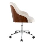 Bacci Contemporary Chrome Walnut Cream Adjustable Office Chair 10 Bacci Contemporary Chrome Walnut Cream Adjustable Office Chair