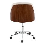 Bacci Contemporary Chrome Walnut Cream Adjustable Office Chair 12 Bacci Contemporary Chrome Walnut Cream Adjustable Office Chair