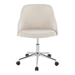 Bacci Contemporary Chrome Walnut Cream Adjustable Office Chair 13 Bacci Contemporary Chrome Walnut Cream Adjustable Office Chair