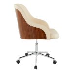 Bacci Contemporary Chrome Walnut Cream Faux Leather Office Chair 11 Bacci Contemporary Chrome Walnut Cream Faux Leather Office Chair