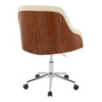 Bacci Contemporary Chrome Walnut Cream Faux Leather Office Chair 12 Bacci Contemporary Chrome Walnut Cream Faux Leather Office Chair