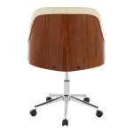 Bacci Contemporary Chrome Walnut Cream Faux Leather Office Chair 13 Bacci Contemporary Chrome Walnut Cream Faux Leather Office Chair