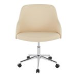 Bacci Contemporary Chrome Walnut Cream Faux Leather Office Chair 14 Bacci Contemporary Chrome Walnut Cream Faux Leather Office Chair