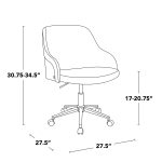 Bacci Contemporary Chrome Walnut Cream Faux Leather Office Chair 15 Bacci Contemporary Chrome Walnut Cream Faux Leather Office Chair