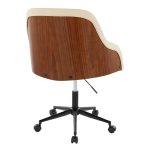 Bacci Contemporary Cream Faux Leather and Walnut Office Chair 11 Bacci Contemporary Cream Faux Leather and Walnut Office Chair