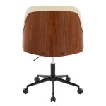 Bacci Contemporary Cream Faux Leather and Walnut Office Chair 12 Bacci Contemporary Cream Faux Leather and Walnut Office Chair